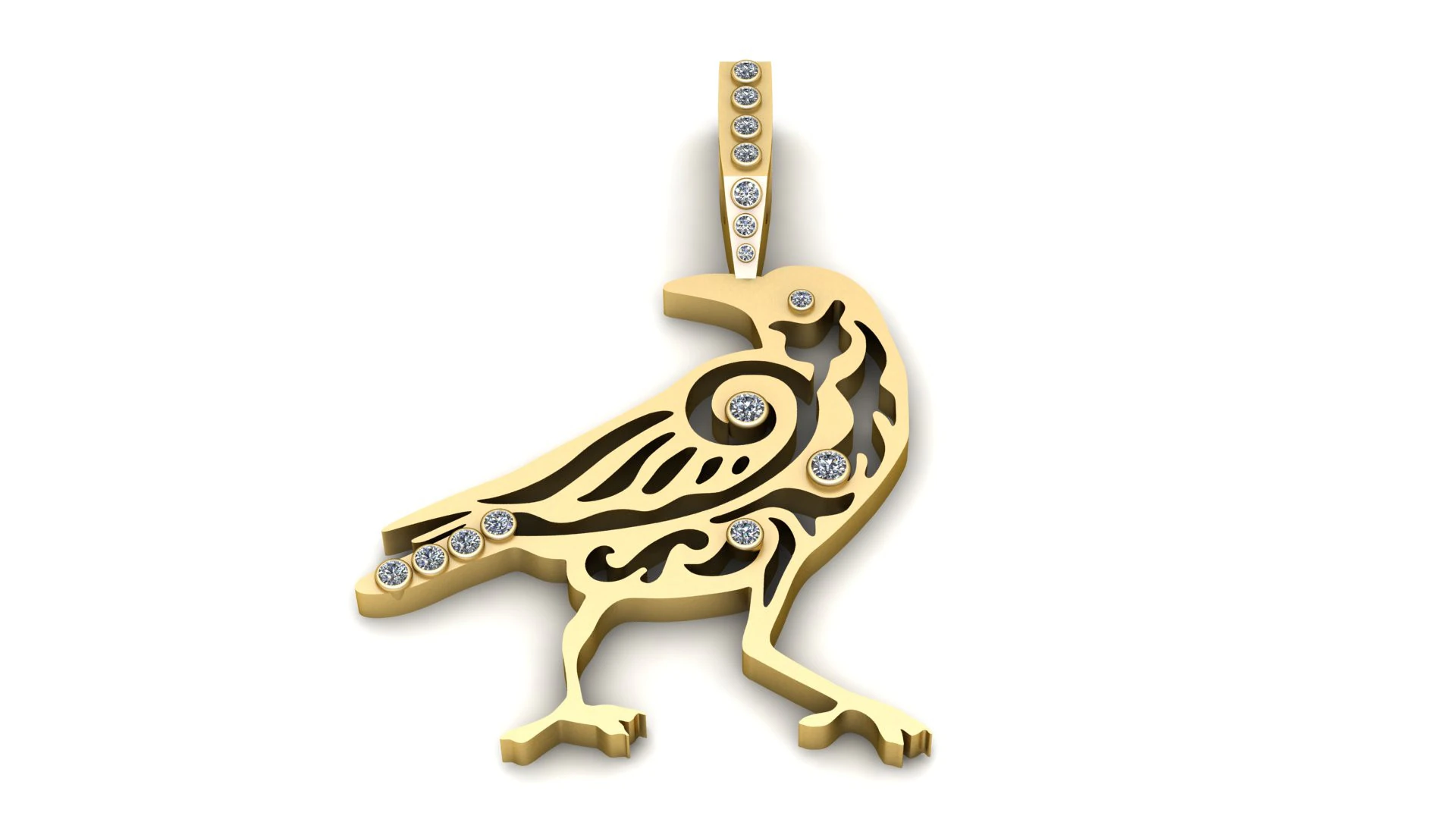 PIGEON BIRD PENDANT 3D PRINTABLE MODEL 3D Model .c4d .max .obj .3ds .fbx .stl .blend 