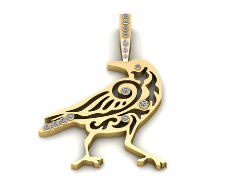 PINGENTE DE P&Aacute;SSARO POMBO 3D IMPRIM&iacute;VEL MODELO Modelo 3D