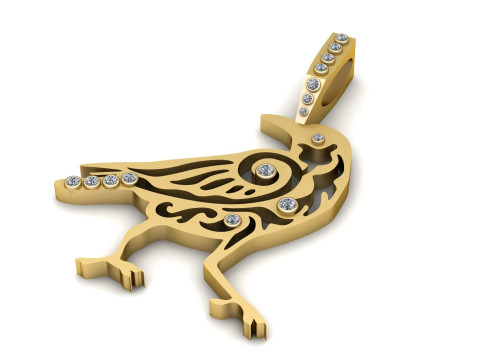 PIGEON BIRD PENDANT 3D PRINTABLE MODEL 3Dモデル