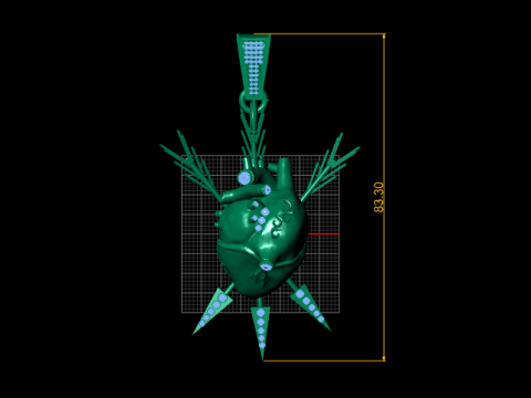 HUMAN HEART WITH ARROW PENDANT 3D PRINTABLE MODEL 3D Model