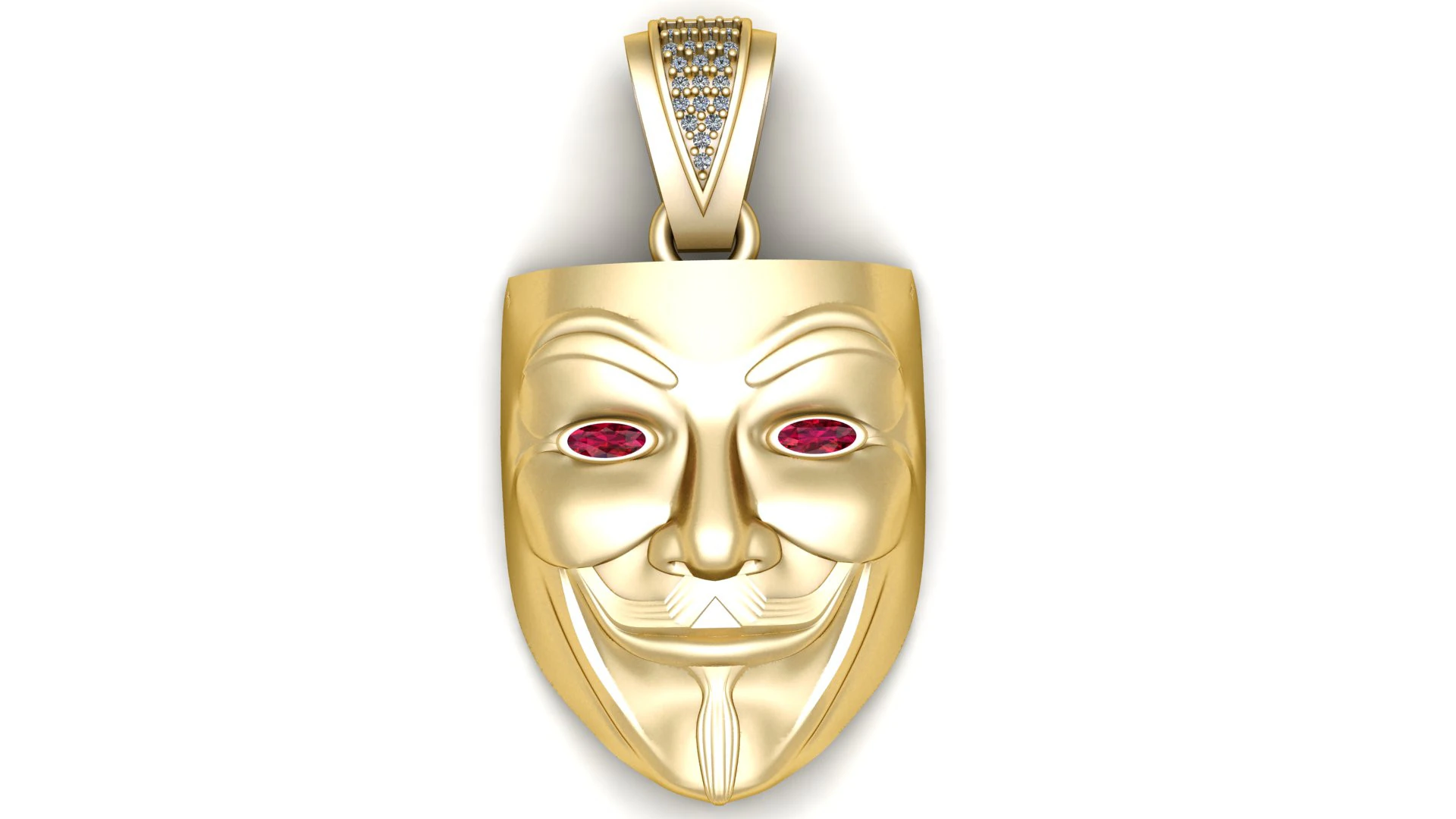 GOLDEN FACE MADK PENDANT 3D PRINTABLE MODEL 3D Model .c4d .max .obj .3ds .fbx .stl .blend 