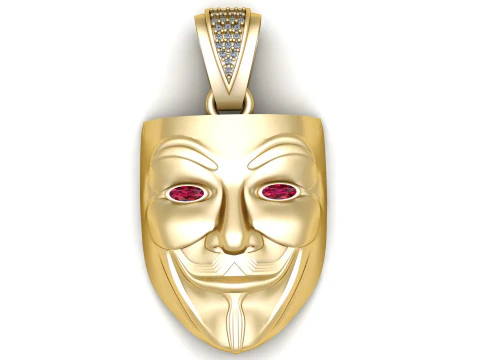 GOUDEN GEZICHTSMASKER HANGER 3D PRINTBAAR MODEL 3D Model