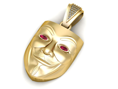 GOLDEN FACE MADK PENDANT 3D PRINTABLE MODEL 3D 모델
