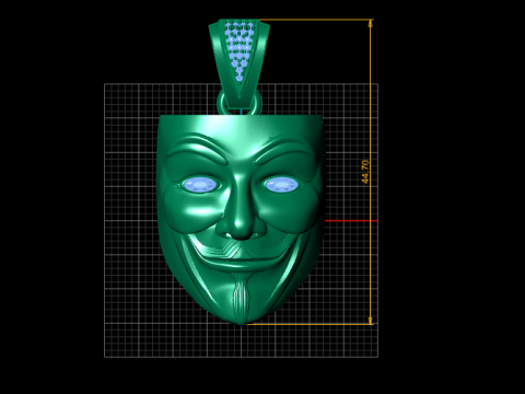 GOLDEN FACE MADK PENDANT 3D PRINTABLE MODEL 3D 모델