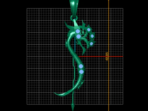 SERPENT DRAGON PENDANT 3D PRINTABLE MODEL 3D Model
