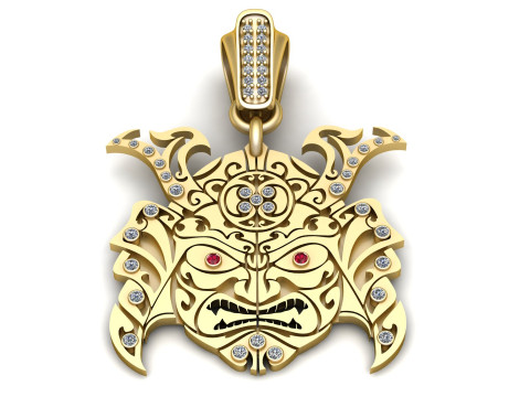 DEMON FACE MASK PENDANT 3D PRINTABLE MODEL 3D Model