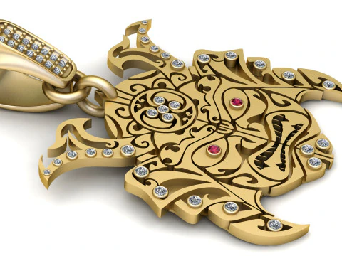 DEMON FACE MASK PENDANT 3D PRINTABLE MODEL 3D Model