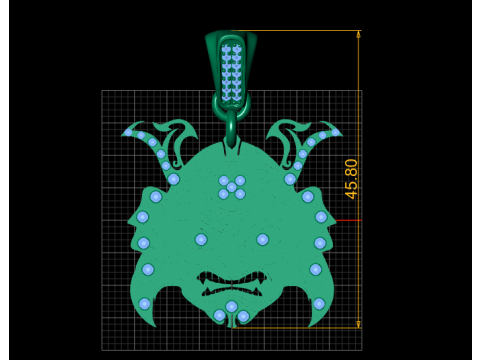 DEMON FACE MASK PENDANT 3D PRINTABLE MODEL Modello 3D