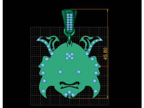 DEMON FACE MASK PENDANT 3D PRINTABLE MODEL 3D Model