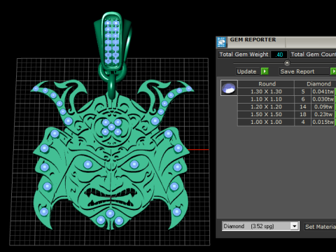 DEMON FACE MASK PENDANT 3D PRINTABLE MODEL Modello 3D
