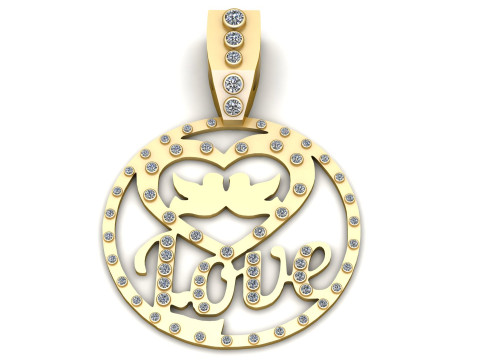 LOVE WORD COIN PENDANT 3D PRINTABLE MODEL Model 3D