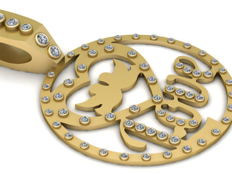 LOVE WORD COIN PENDANT 3D PRINTABLE MODEL 3D Model