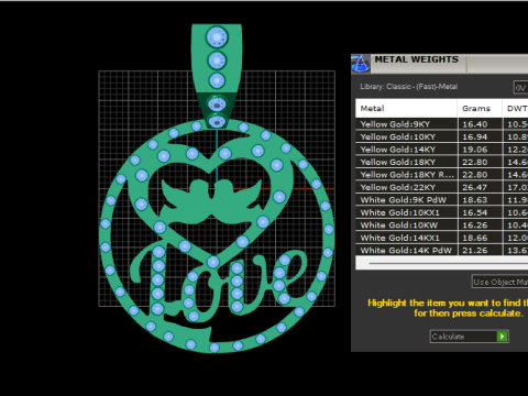 LOVE WORD COIN PENDANT 3D PRINTABLE MODEL 3D Model