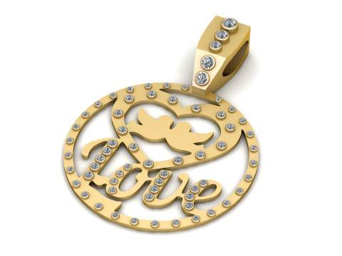 LOVE WORD COIN PENDANT 3D PRINTABLE MODEL 3D Model