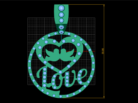 LOVE WORD COIN PENDANT 3D PRINTABLE MODEL 3D Model