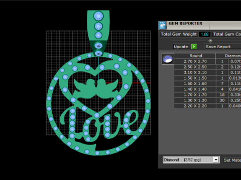 LOVE WORD COIN PENDANT 3D PRINTABLE MODEL 3D Model