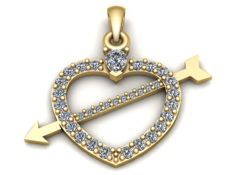 HEART AND ARROW PENDANT 3D PRINTABLE MODEL Model 3D