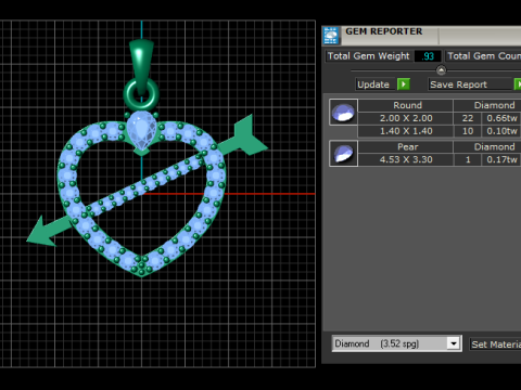 HEART AND ARROW PENDANT 3D PRINTABLE MODEL 3D Модель