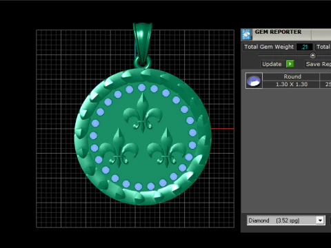 PRECIOUS DESIGN PENDANT 3D PRINTABLE MODEL 3D Model