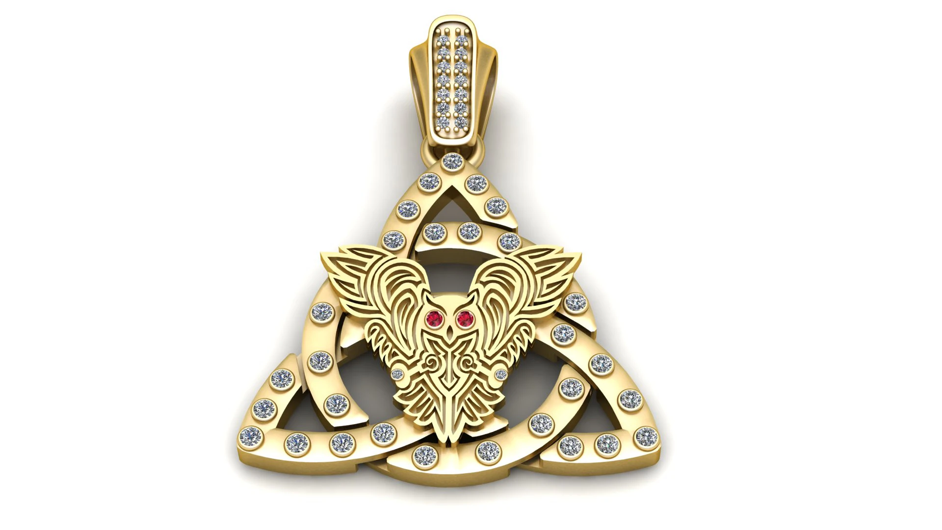 TRINITY DESIGN OWL BIRD PENDANT 3D PRINTABLE MODEL 3D Model .c4d .max .obj .3ds .fbx .stl .blend