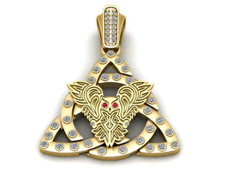 PENDENTE TRINITY DESIGN GUFO UCCELLO MODELLO STAMPABILE 3D Modello 3D