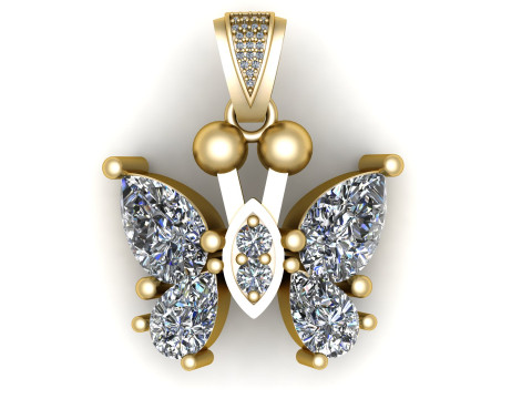 HIP HOP BUTTERFLY PENDANT 3D PRINTABLE MODEL Modelo 3D