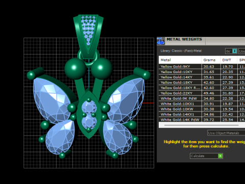 HIP HOP BUTTERFLY PENDANT 3D PRINTABLE MODEL Modelo 3D