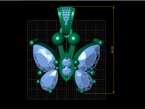 HIP HOP BUTTERFLY PENDANT 3D PRINTABLE MODEL Modelo 3D