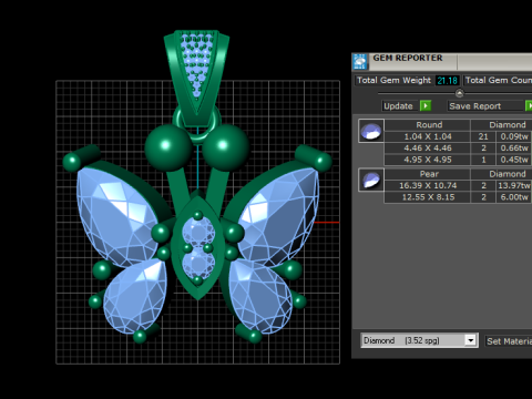HIP HOP BUTTERFLY PENDANT 3D PRINTABLE MODEL Modelo 3D