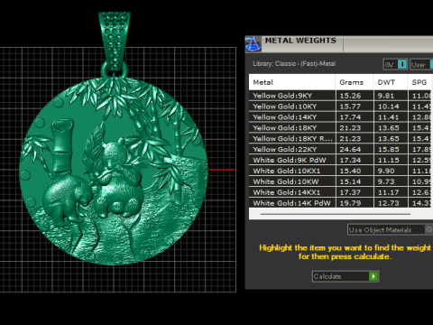 PANDA DESIGN COIN PENDANT 3D PRINTABLE MODEL Modello 3D