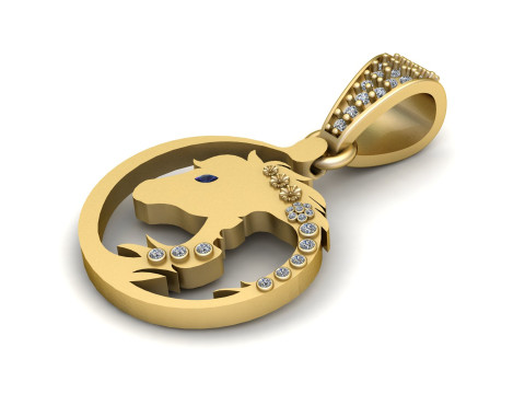 HORSE FACE COIN PENDANT 3D PRINTABLE MODEL Modelo 3D