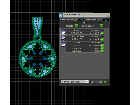 TANZANITE DESIGN PENDANT 3D PRINTABLE MODEL 3D Model