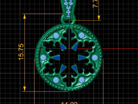 TANZANITE DESIGN PENDANT 3D PRINTABLE MODEL 3D Model