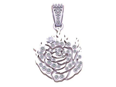 ROSE FLOWER DESIGN PENDANT 3D PRINTABLE MODEL 3D Model