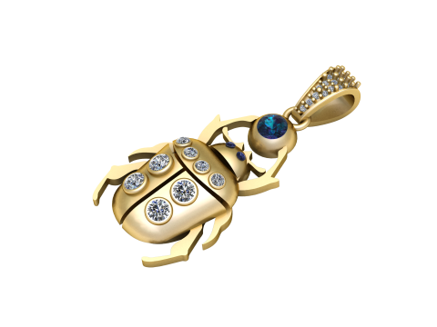 BEETLE INSECT PENDANT 3D PRINTABLE MODEL 3D 모델
