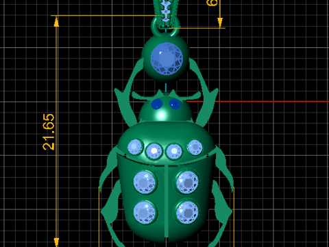 BEETLE INSECT PENDANT 3D PRINTABLE MODEL 3D 모델
