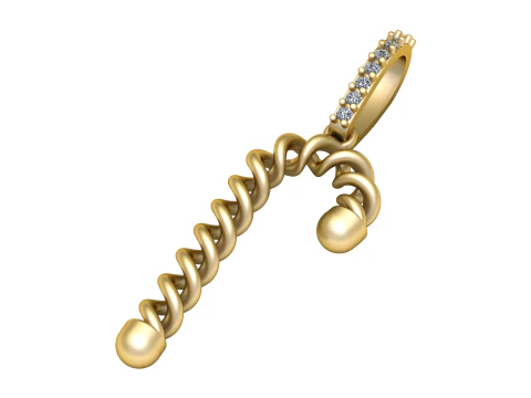 CANDY CANE PENDANT 3D PRINTABLE MODEL 3D Model