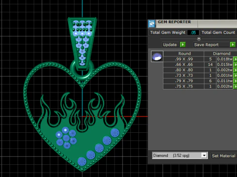 FIRE HEART PENDANT 3D PRINTABLE MODEL 3D Model