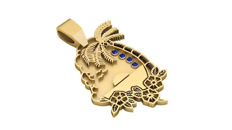 ISLAND STYLE PENDANT 3D PRINTABLE MODEL 3D Model .c4d .max .obj .3ds .fbx .stl .blend