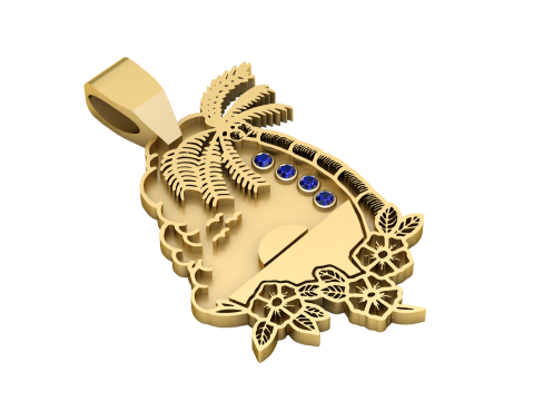 ISLAND STYLE PENDANT 3D PRINTABLE MODEL Modelo 3D