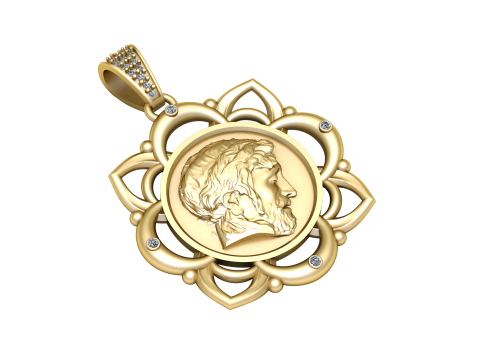 MEN FACE COIN PENDANT 3D PRINTABLE MODEL 3D 模型