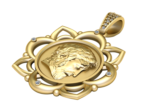 MEN FACE COIN PENDANT 3D PRINTABLE MODEL 3Dモデル