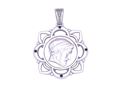 MEN FACE COIN PENDANT 3D PRINTABLE MODEL 3Dモデル