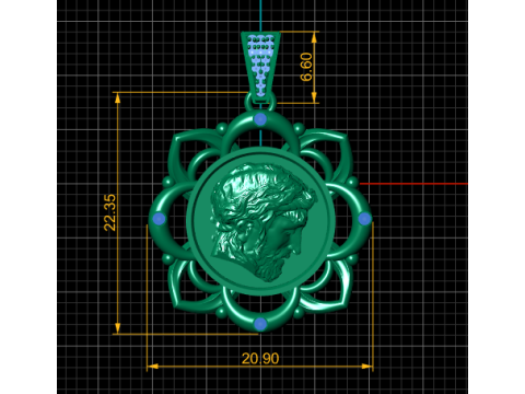 MEN FACE COIN PENDANT 3D PRINTABLE MODEL 3Dモデル