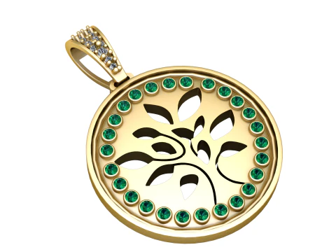 PINGENTE DE MOEDA DE &Aacute;RVORE 3D IMPRIM&Iacute;VEL MODELO Modelo 3D