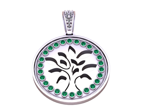 TREE COIN PENDANT 3D PRINTABLE MODEL 3D Model