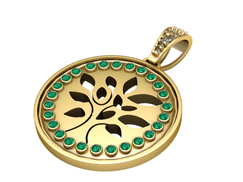 TREE COIN PENDANT 3D PRINTABLE MODEL 3D Model