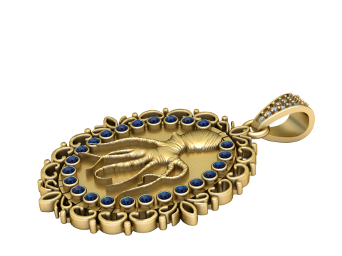 OCTOPUS DESIGN COIN PENDANT 3D PRINTABLE MODEL Model 3D