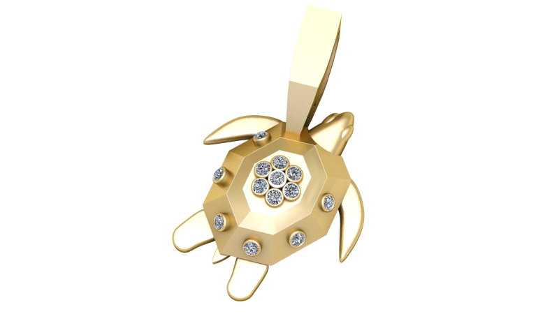 TURTLE PENDANT 3D PRINTABLE MODEL 3D Model .c4d .max .obj .3ds .fbx .stl .blend