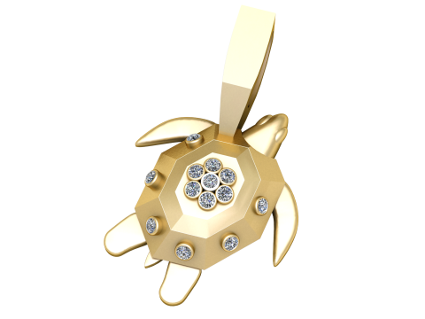 TURTLE PENDANT 3D PRINTABLE MODEL 3D-Modell